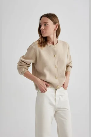 DeFacto Regular Fit Crew Neck Cardigan