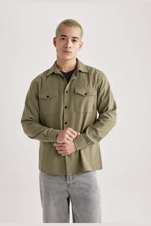 DeFacto Regular Fit Cotton Long Sleeve Shirt Jacket