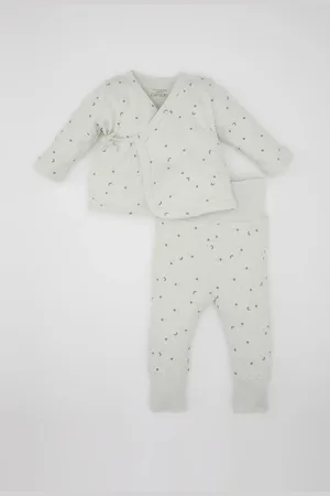 DeFacto Baby Boy Star Patterned Long Sleeve Waffle 2-Piece Set