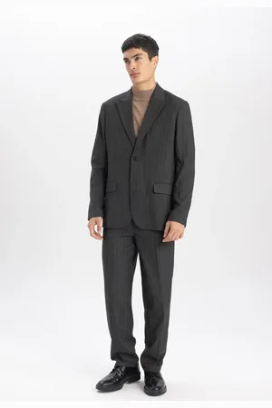 DeFacto Straight Fit Trousers Regular Cut Normal Waist Stretchy All-Direction Pipe Leg