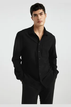 DeFacto Regular Fit Polo Collar Crinkle Basic Plain Long Sleeve Shirt