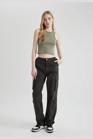 DeFacto Cool Straight Fit Cargo Gabardine Trousers