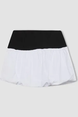 DeFacto Cool Balloon Fit High Waist Cotton Lined Mini Skirt