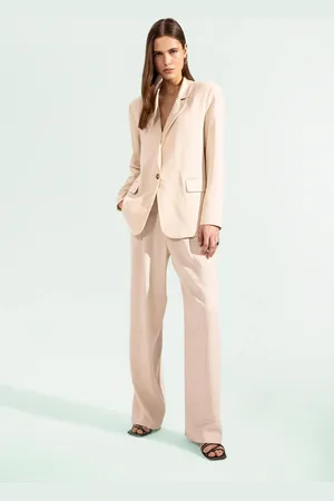 DeFacto Linen Blend Trousers Wide Leg Double Pocket High Waist Wide Leg