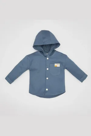 DeFacto Baby Boy Gabardine Long Sleeve Hooded Shirt
