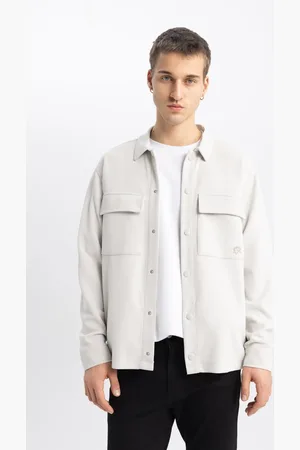 DeFacto Relax Fit Combed Cotton Snap Closure Long Sleeve Shirt