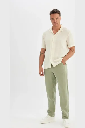 DeFacto Relax Fit Straight Leg Cotton Trousers