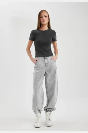 DeFacto Jogger High Waist Ankle Length Jeans Washable Trousers