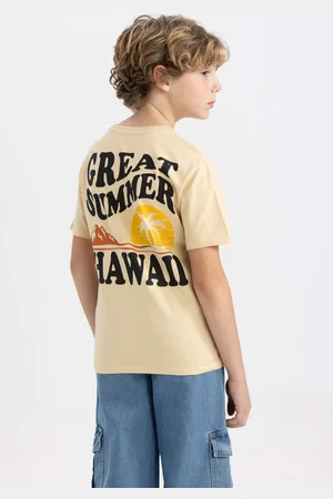 DeFacto Boy Crew Neck Back Printed Short Sleeve T-Shirt