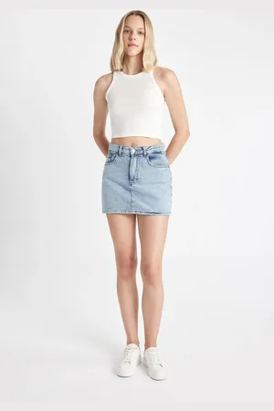 DeFacto Normal Waist Jean Shorts Skirt