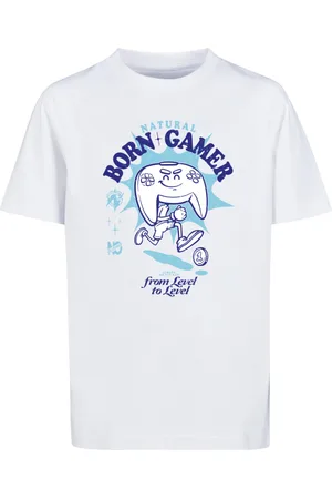 Mister Tee Dětské tričko Natural Born Gamer Vintage bílé