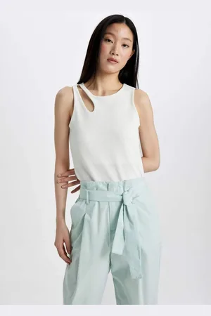 DeFacto Slim Fit Slim Cut Crew Neck Ribbed Camisole Undershirt