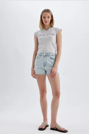 DeFacto Mom Fit High Waist Skinny Jean Shorts