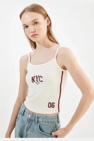 DeFacto Cool Fitted Printed Ribbed Undershirt