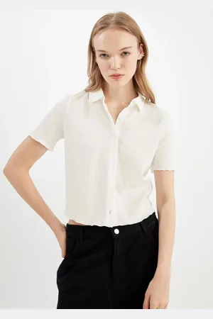 DeFacto Cool Fitted Wrinkled Short Sleeve Shirt