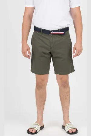 Tommy Hilfiger Shorts - BROOKLYN SHORT LIGHT TWILL BELT green