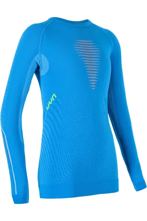 UYN Dětské tričko Visyon UW Shirt LS Cyan Blue