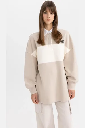DeFacto Regular Fit Polo Neck Printed Long Sleeve Tunic