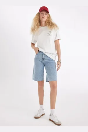 DeFacto High Waist Jean Bermuda Shorts