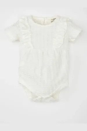 DeFacto Baby Girl Newborn Crew Neck Short Sleeve Snap-On Body