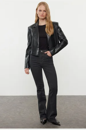 Trendyol Black High Waist Flare Jeans