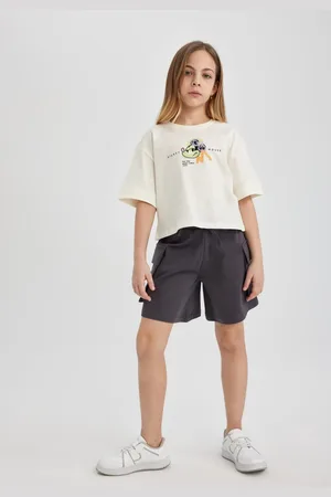 DeFacto Girls Cargo Pocket Elastic Waist Shorts