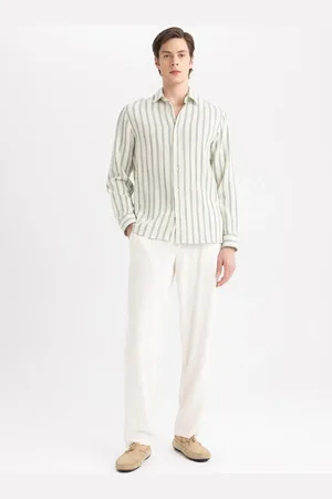 DeFacto Viscose Trousers Regular Fit Straight Leg Pocket