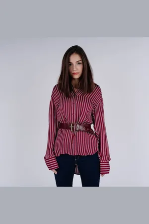 Michael Kors Blouse - WARM PLYFL STREP SHRT red