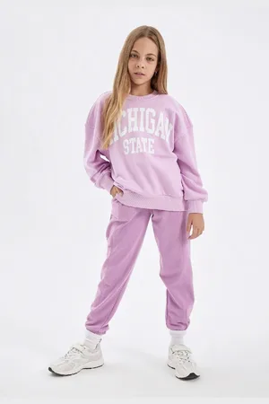 DeFacto Girls Elastic Waist Leg Pocket Jogger School Sweatpants