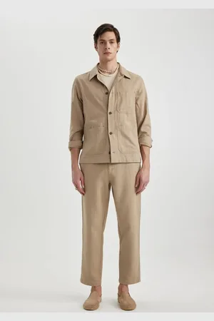 DeFacto Pants Regular Fit Straight Leg Cotton Pocket