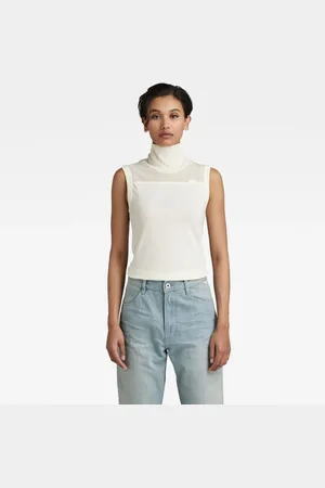 G-Star G-STAR Top - Fabric mix funnel tank top white