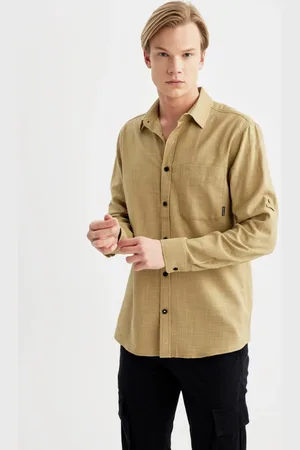 DeFacto Regular Fit Cotton Pocket Long Sleeve Shirt
