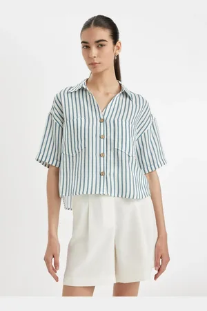 DeFacto Striped Muslin Short Sleeve Shirt