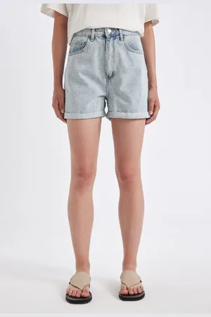 DeFacto Mom Fit High Waist Folded Leg Jean Shorts