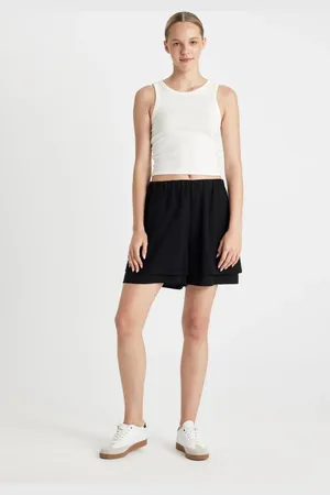 DeFacto Regular Fit Normal Waist Short Leg Linen Blend Shorts