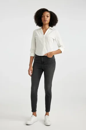 DeFacto Anna Skinny Fit High Waist Narrow Leg Long Jean Trousers