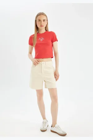 DeFacto Cool Regular Fit Normal Waist Short Leg Gabardine Shorts