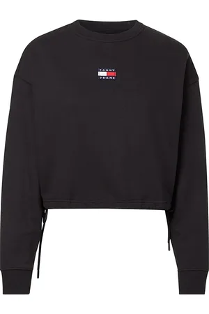 Tommy Hilfiger Tommy Jeans Sweatshirt - TJW BXY CROP BADGE DRAWSTR CREW black
