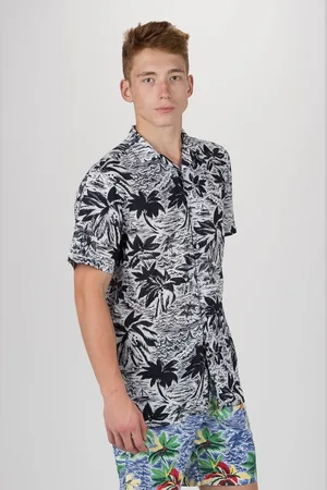 Tommy Hilfiger Shirt - HAWAIIAN PRINT SHIRT S/S white-black