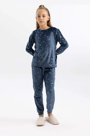DeFacto Girl Regular Fit Velvet 2 Piece Pajama Set