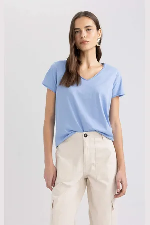 DeFacto Regular Fit V-neck Short Sleeve T-Shirt