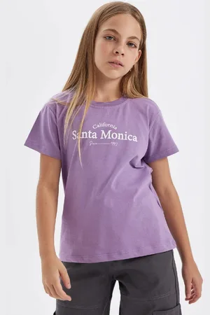 DeFacto Girls Crew Neck Text Printed Short Sleeve T-Shirt