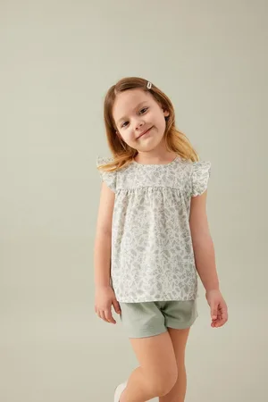 DeFacto Baby Girl Floral Blouse Shorts Poplin 2-Piece Set