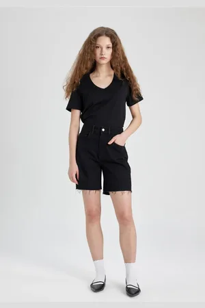 DeFacto High Waist Jean Bermuda Shorts