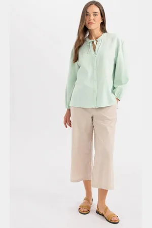 DeFacto Capri Wide Leg Linen Look Capri