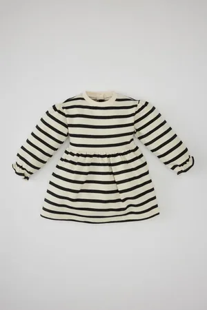 DeFacto Baby Girl Striped Long Sleeve Dress