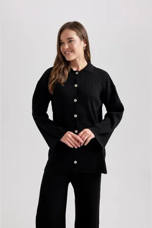DeFacto Regular Fit Polo Collar Buttoned Knitted Cardigan