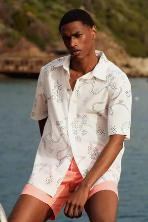 DeFacto Regular Fit Cotton Printed Short Sleeve Shirt