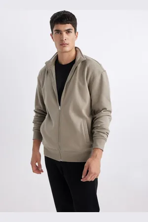 DeFacto Comfort Regular Fit Casual Fit Stand Collar Zippered Sweatshirt