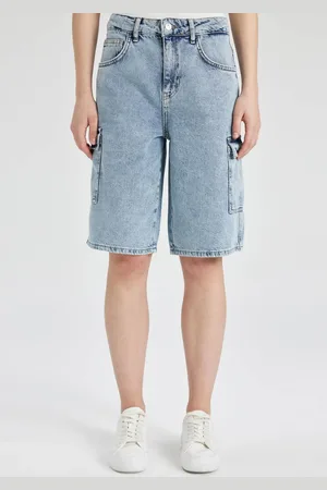 DeFacto High Waist Jean Bermuda Shorts